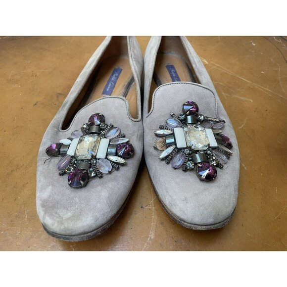 Ralph Lauren Women's Suede Leather Bejeweled Purple Label Flats Sz 37.5B (F136) - Picture 2 of 9